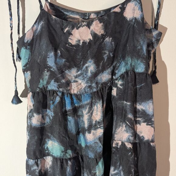 Unsubscribed Silk Tie Dye Asymmetrical Midi Dress Women's Size 4 NWT - Picture 3 of 9